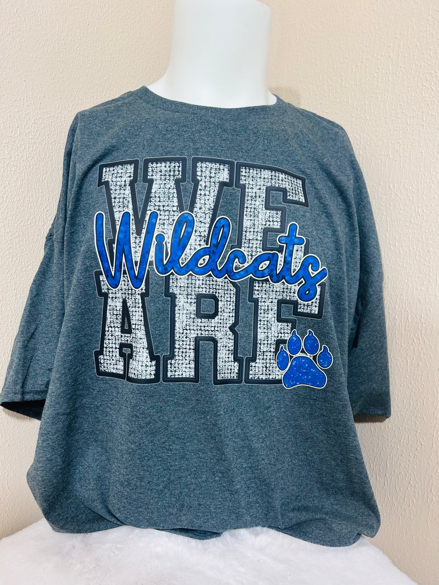 We are Wildcats faux rhinestone